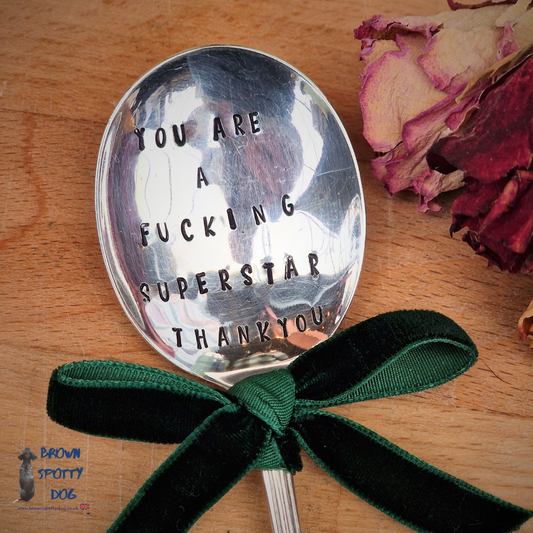 'You are a F****** superstar, Thank you' Prosecco Spoon