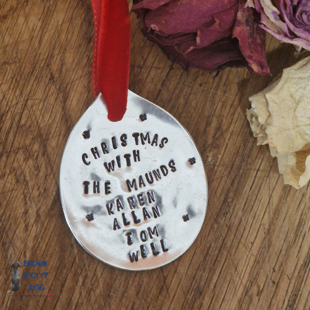 Personalise your own Vintage Silver Plate Christmas Tree Decorations