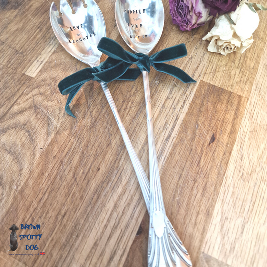 Personalise your own vintage Salad Servers with a Unique Art Deco Handle