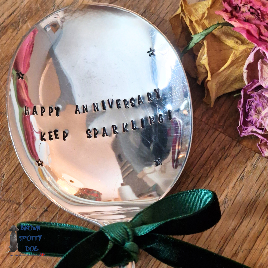 'Happy Anniversary...Keep Sparkling' large serving spoon