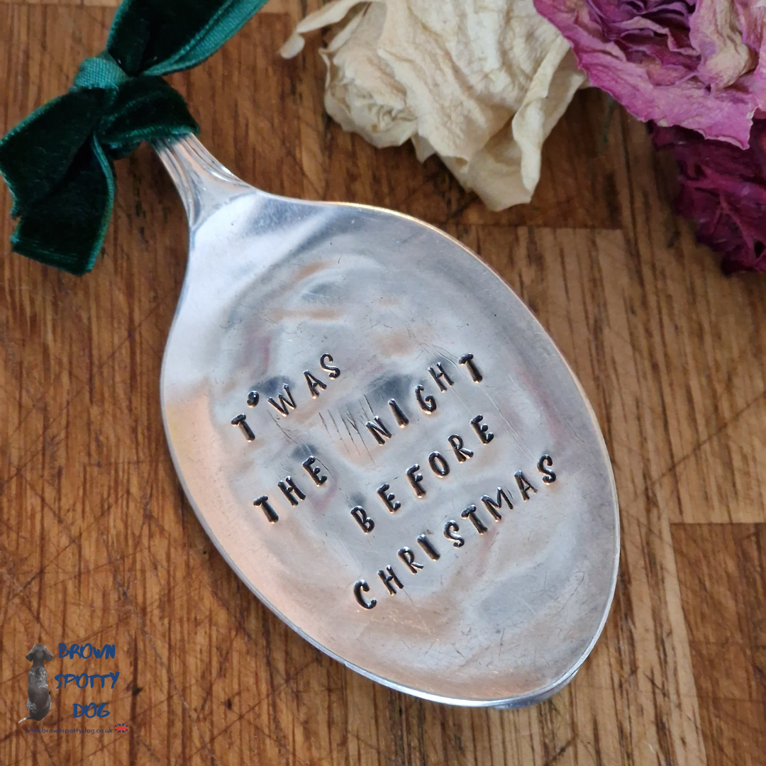 "T'was the Night before Christmas" Large Vintage Silver Plate Spoon Bookmark