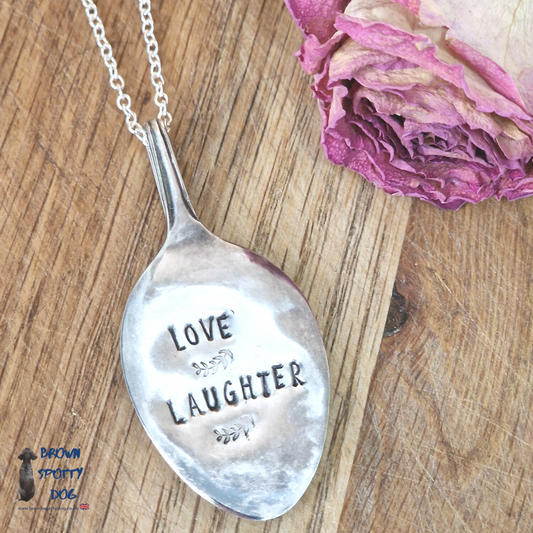 'Love and Laughter' Teaspoon Necklace