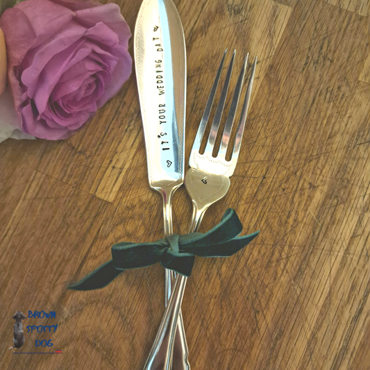 'It's your Wedding Day!' Cake Knife and Fork Gift Set
