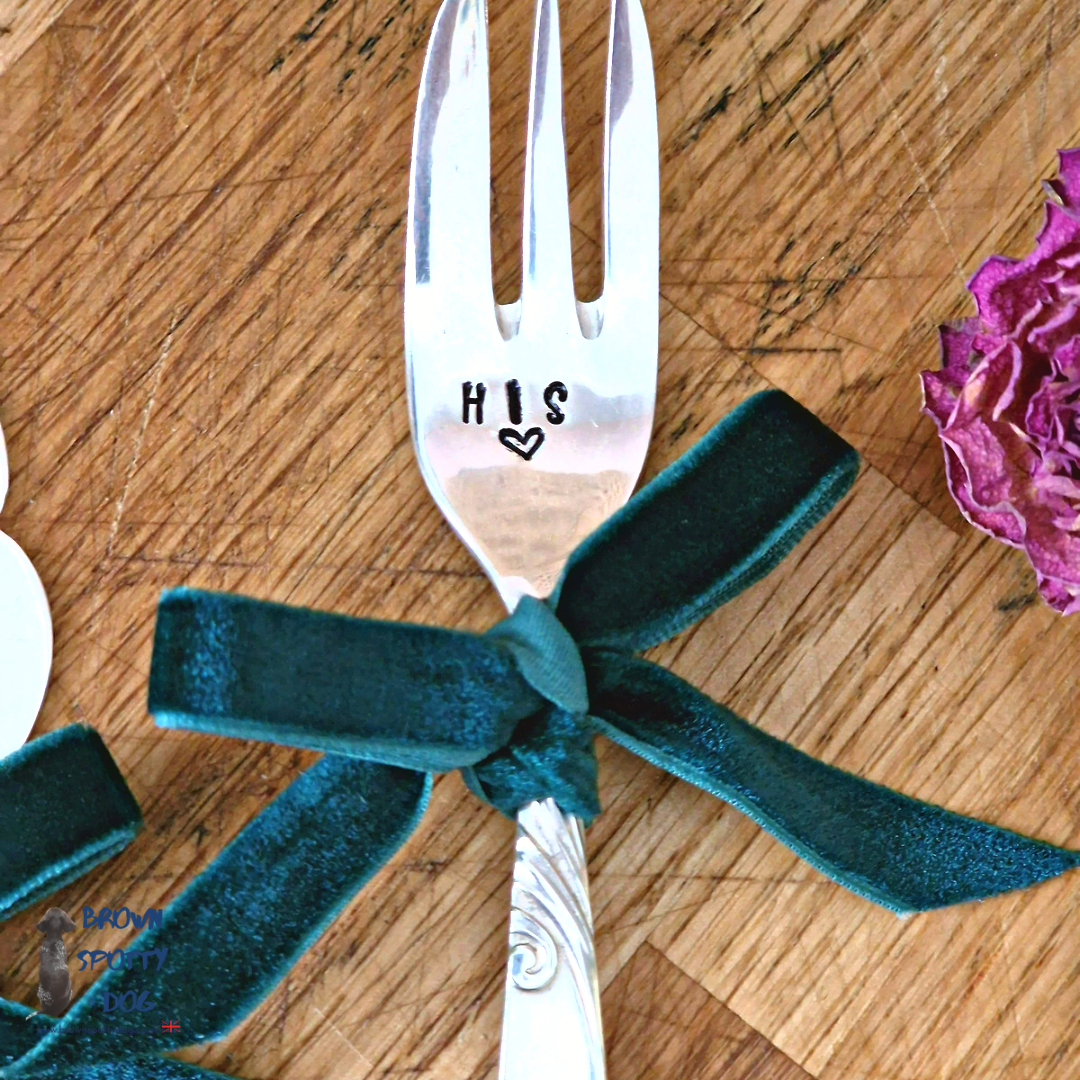 "He asked and She Said Yes!" Cake Slice with "His" and "Her's" Cake Fork Gift Set